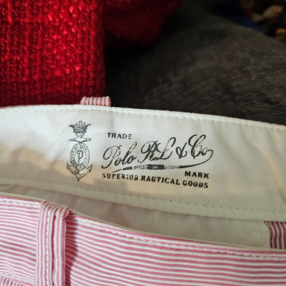 NWOT Polo Ralph Lauren pink and White Striped Shorts Womens 12 - Picture 11 of 13